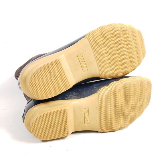 Sperry Womens Size 8.5 Saltwater Duck Boots Brown & Navy Waterproof - Picture 8 of 9